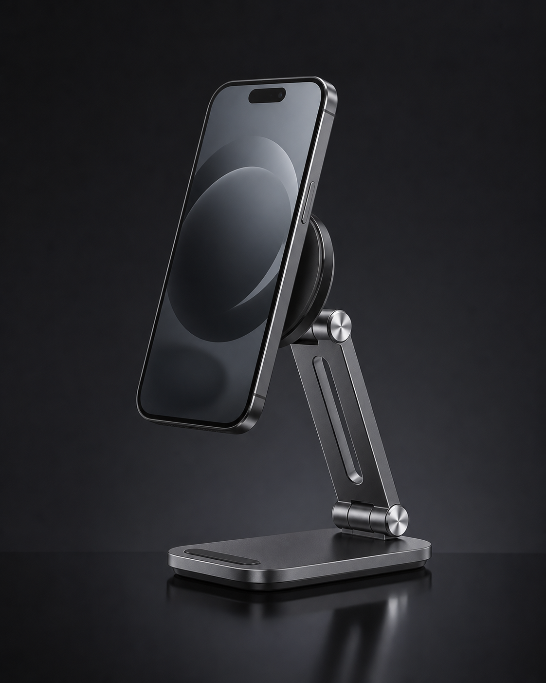 Premium adjustable phone stand with a smartphone